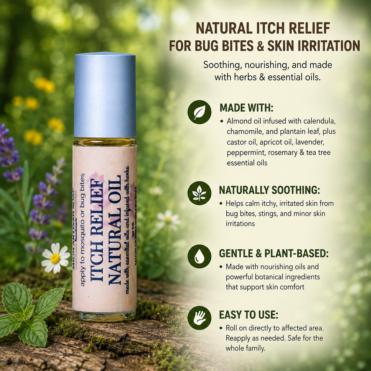 Itch Relief Natural Oil | Infused With Herbs | Made With Essential Oils