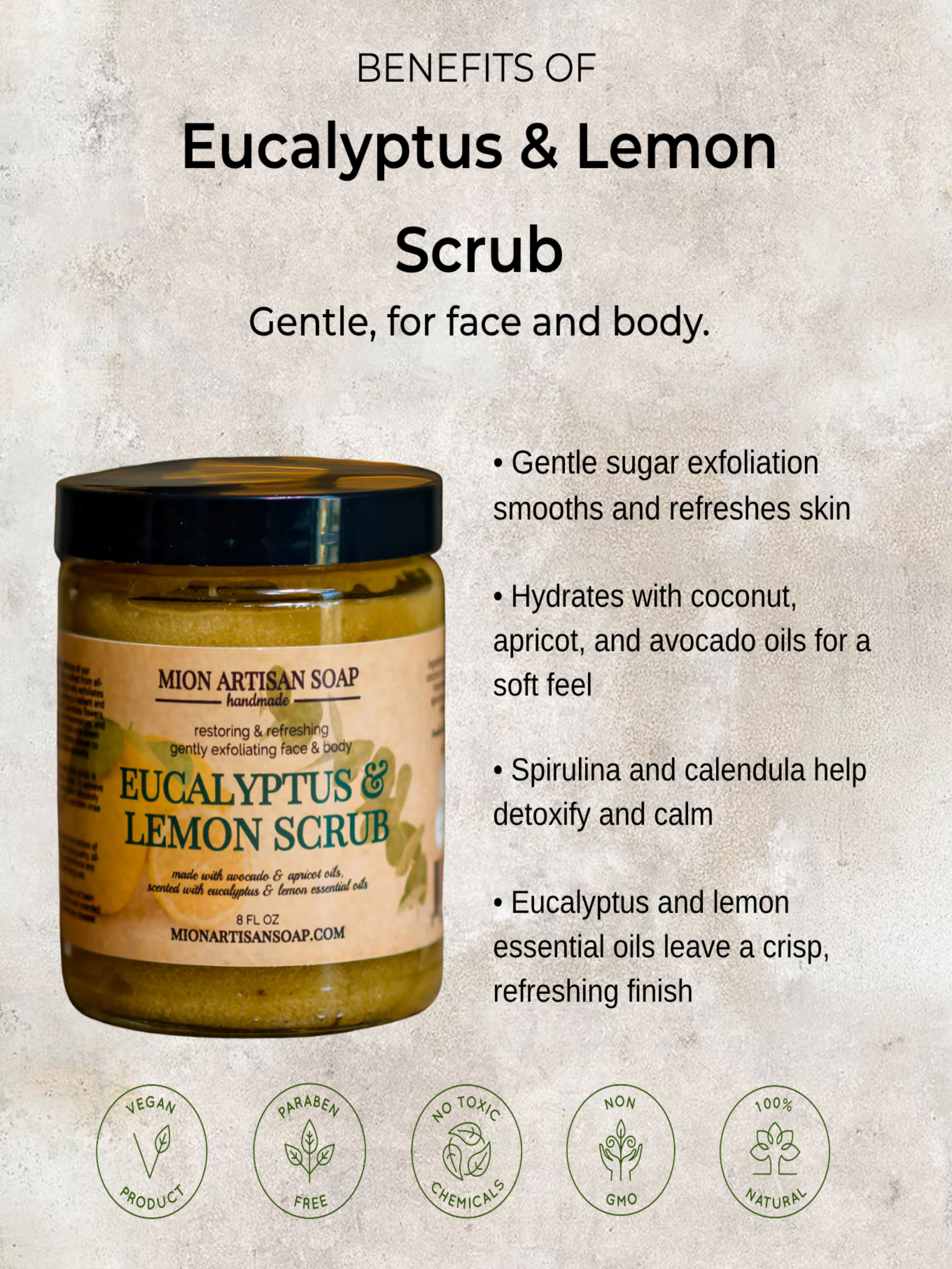 Eucalyptus and Lemon Sugar Scrub | Gentle