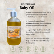 Calendula and Chamomile Baby Oil | Unscented| Light and Nourishing