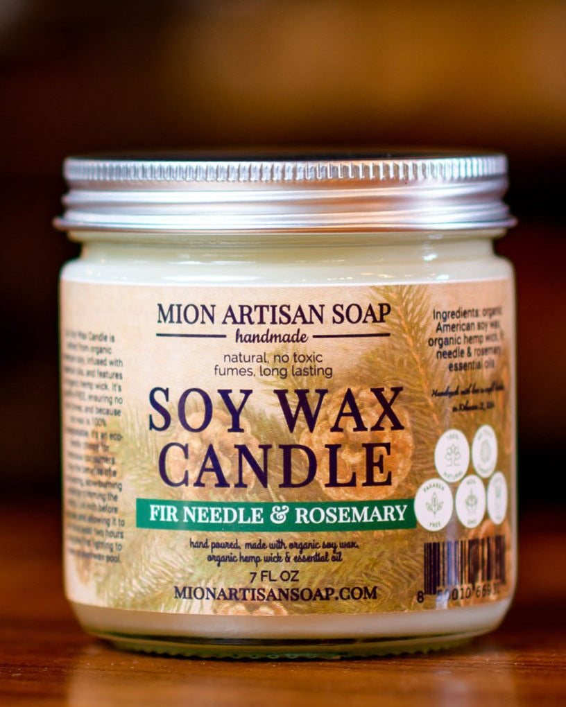 Fir Needle & Rosemary Soy Wax Candle | Long Lasting | 100% Natural